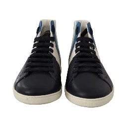 Multicolor Leather Mid Top Sneakers Shoes