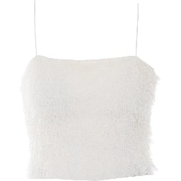 طقم ملابس علوية أبيض مكون من قطعتين