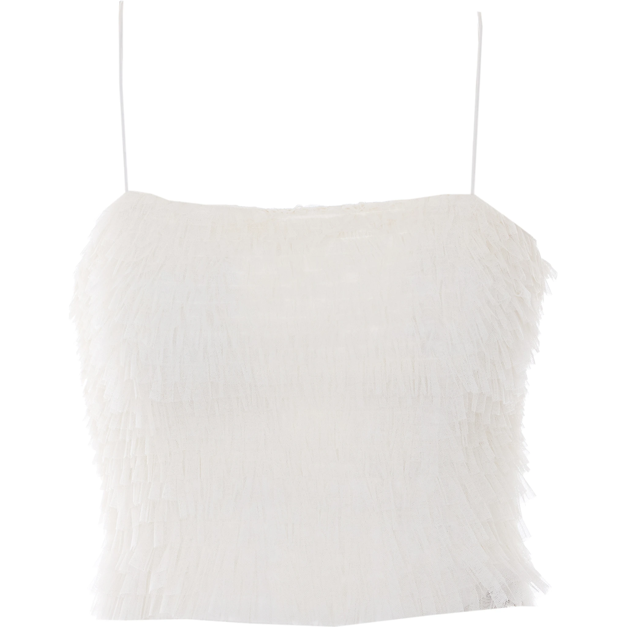 طقم ملابس علوية أبيض مكون من قطعتين