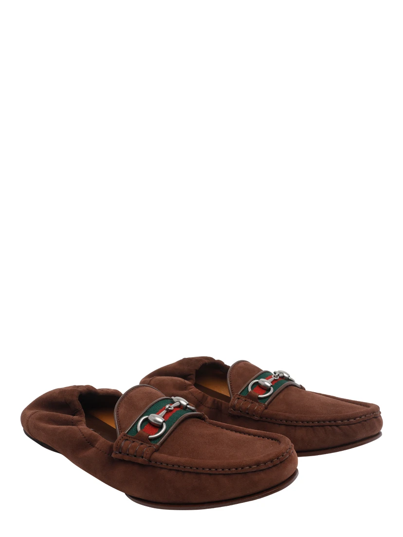 حذاء غوتشي مسطح بني