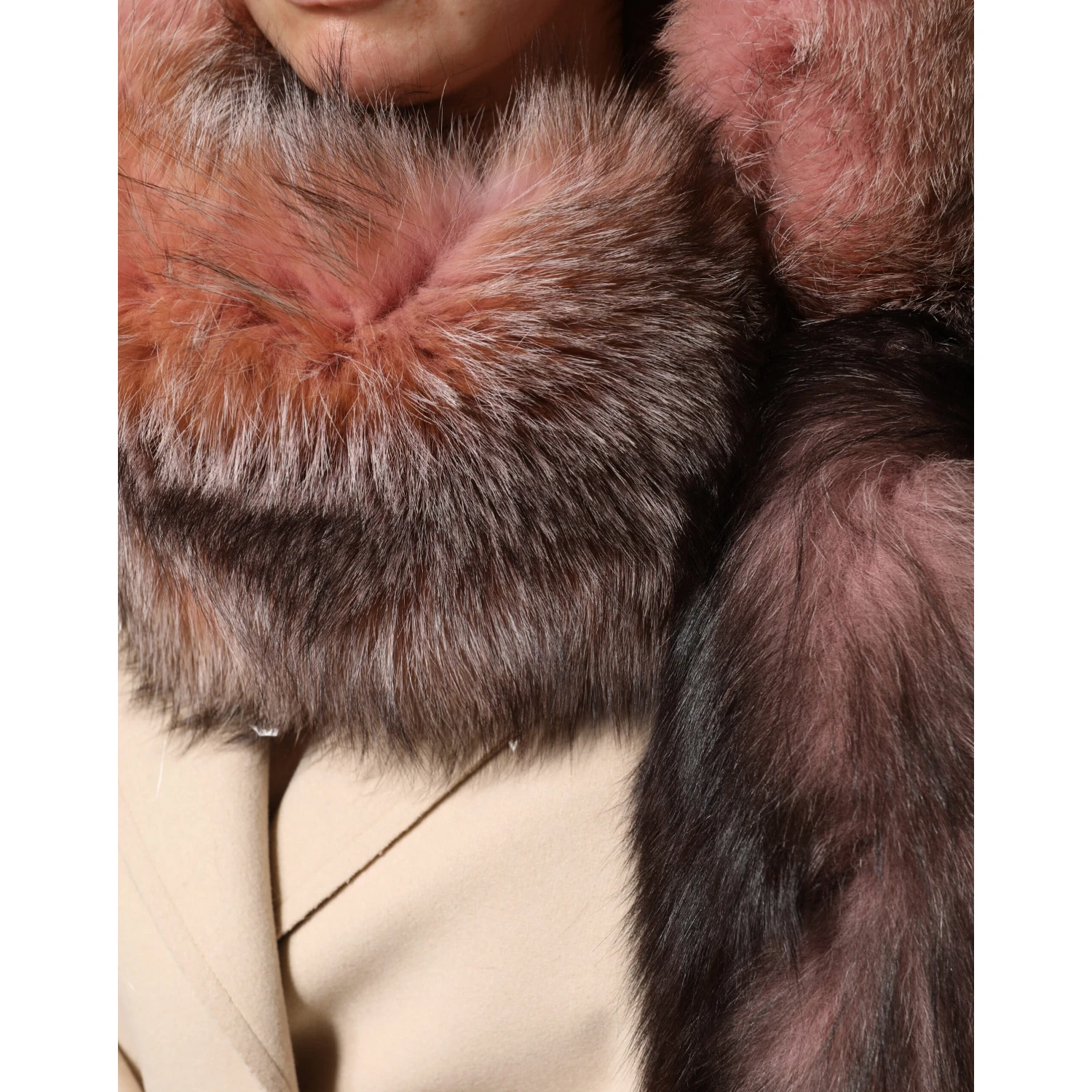Pink Frost Fox Fur Neck Warmer Winter 120cm x 27cm Scarf