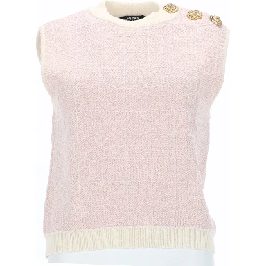 SLEEVELESS TOP WITH JEWEL BUTTONS
