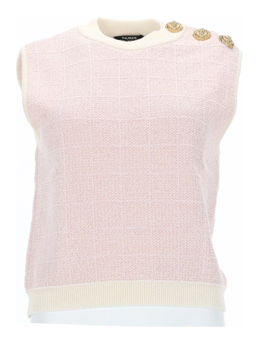 SLEEVELESS TOP WITH JEWEL BUTTONS