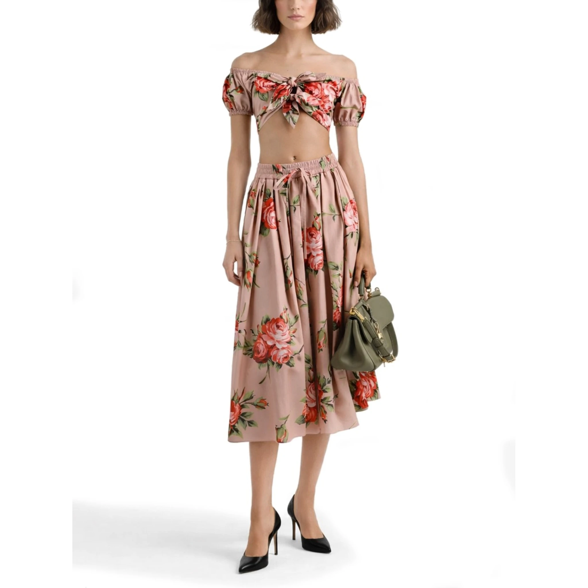 "BOUQUET ROSE" PRINT TOP