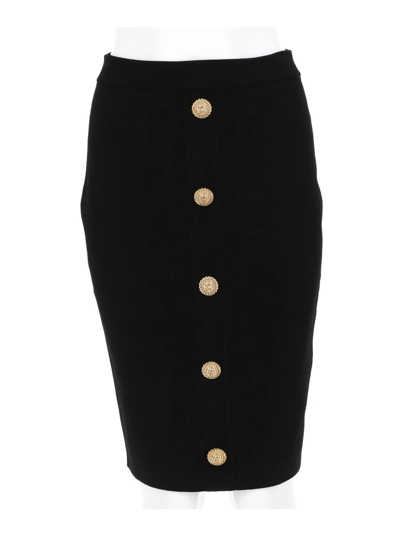 MIDI SKIRT WITH JEWEL BUTTONS