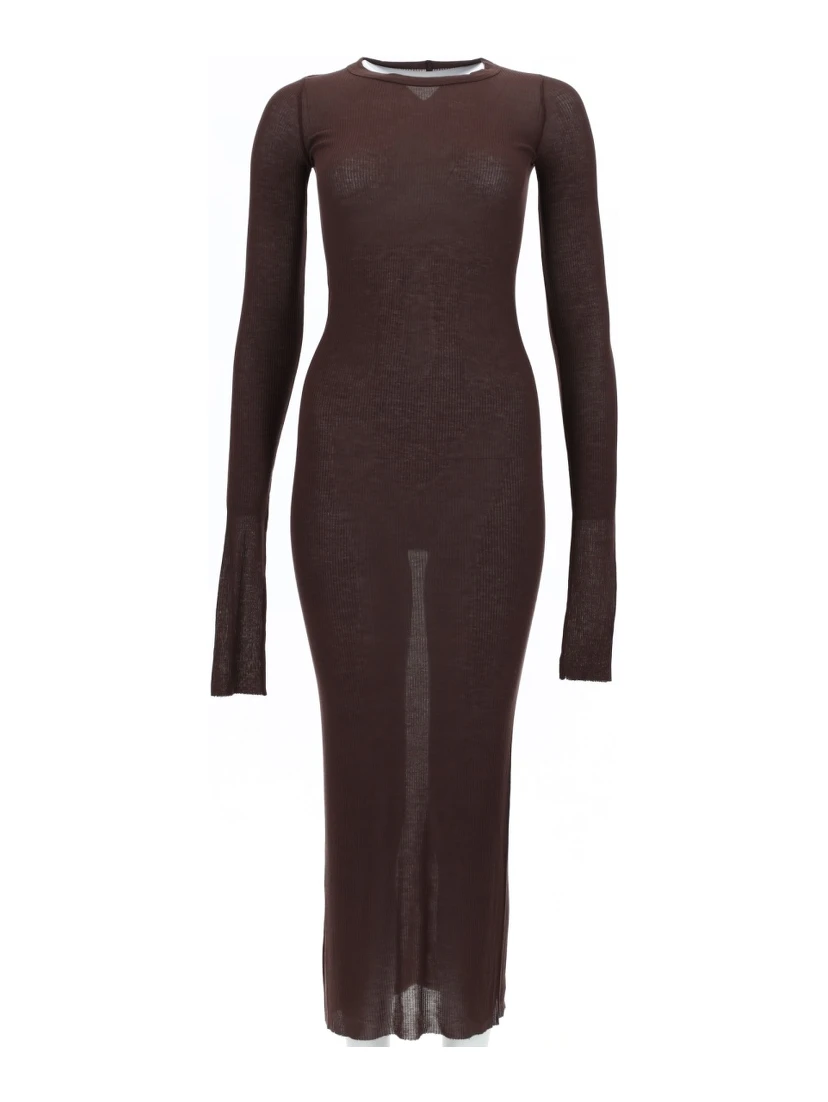 LONG-SLEEVED MIDI DRESS