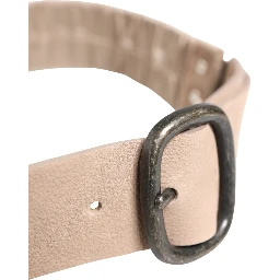 Women Beige Polyester Silver Metal Buckle Waist Belt