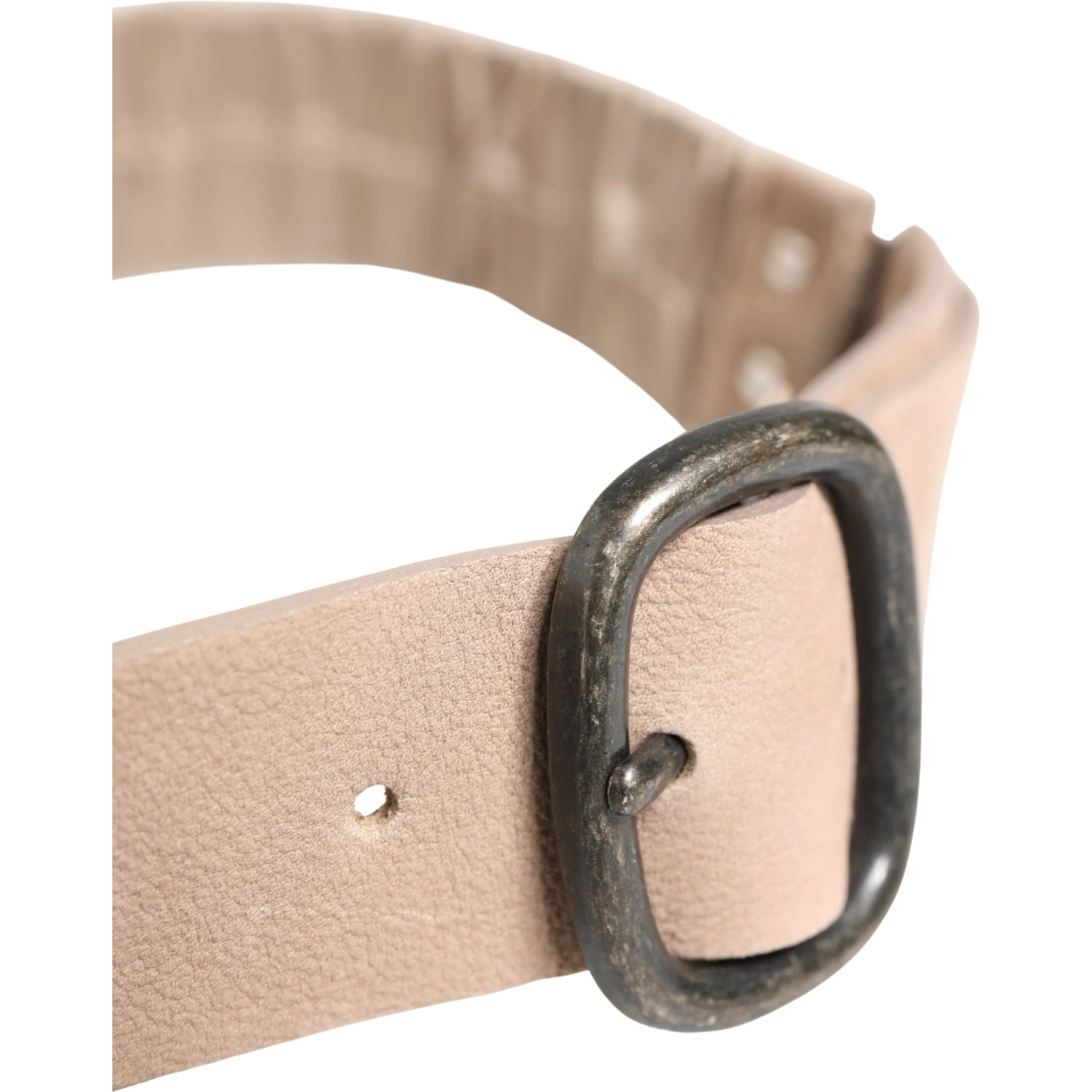 Women Beige Polyester Silver Metal Buckle Waist Belt