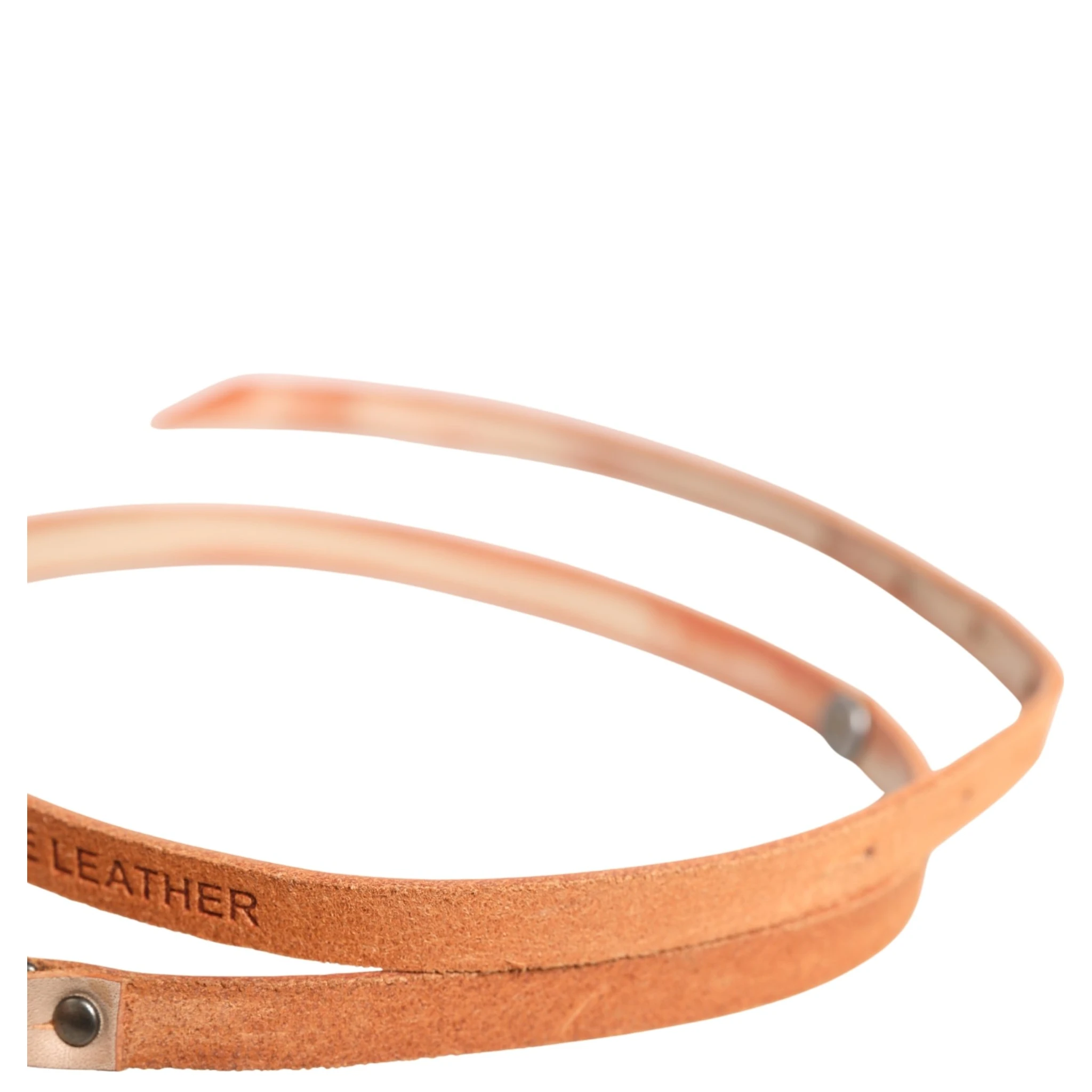 Women Orange Silver Metal Buckle Skinny Belt