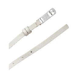 White Leather Studded Cintura Belt