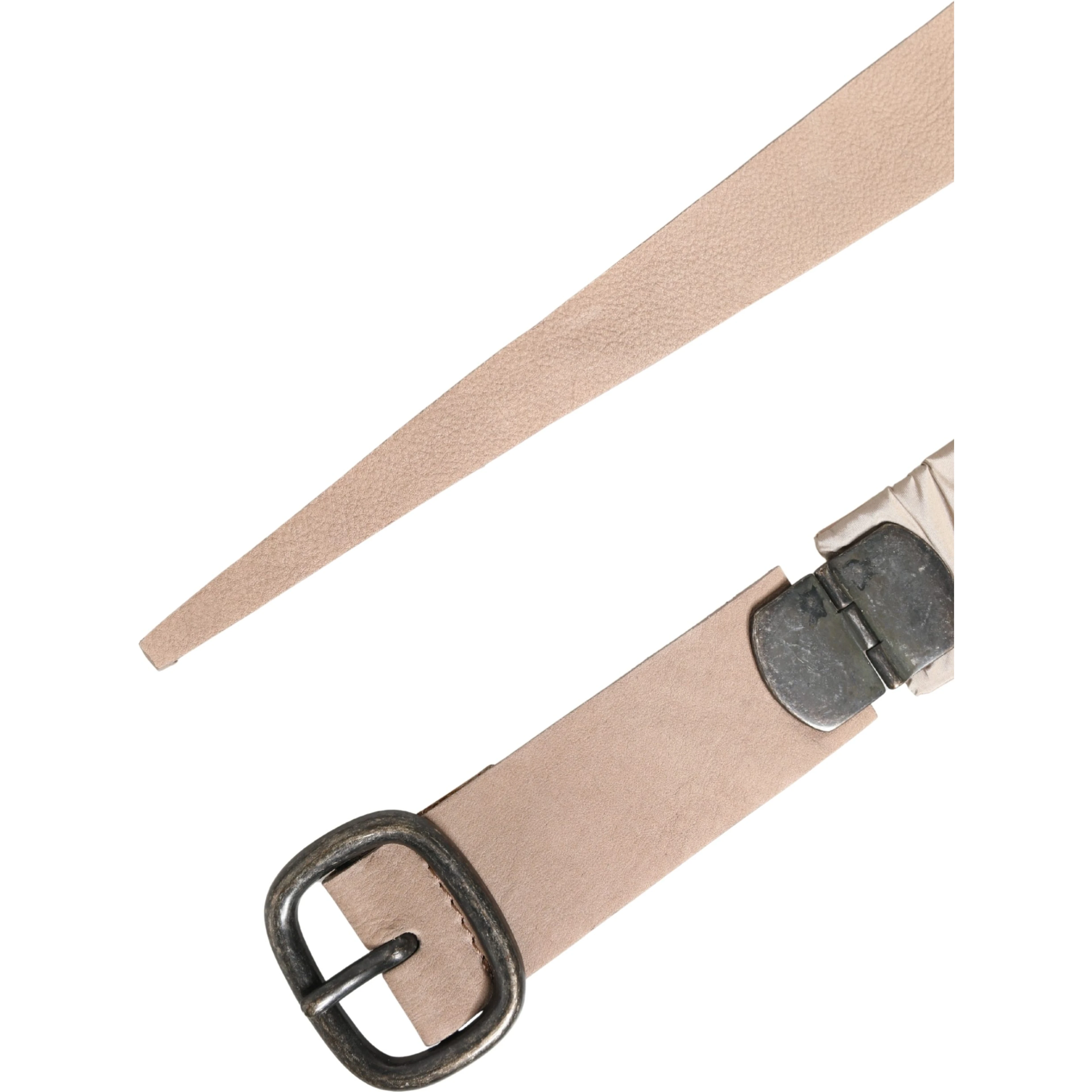 Women Beige Polyester Silver Metal Buckle Waist Belt