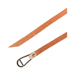 Women Orange Silver Metal Buckle Skinny Belt