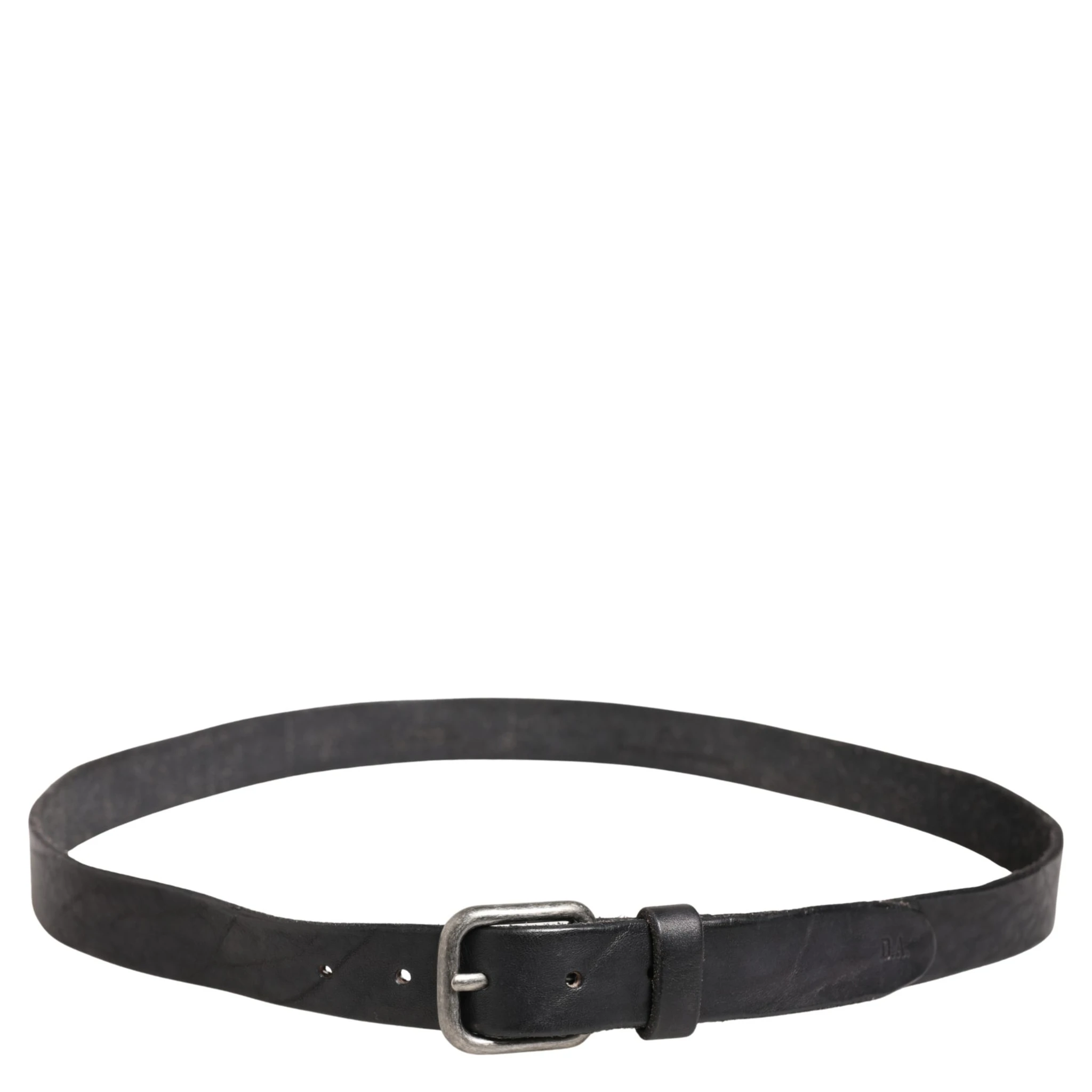 Men Black Leather Metal Buckle Belt