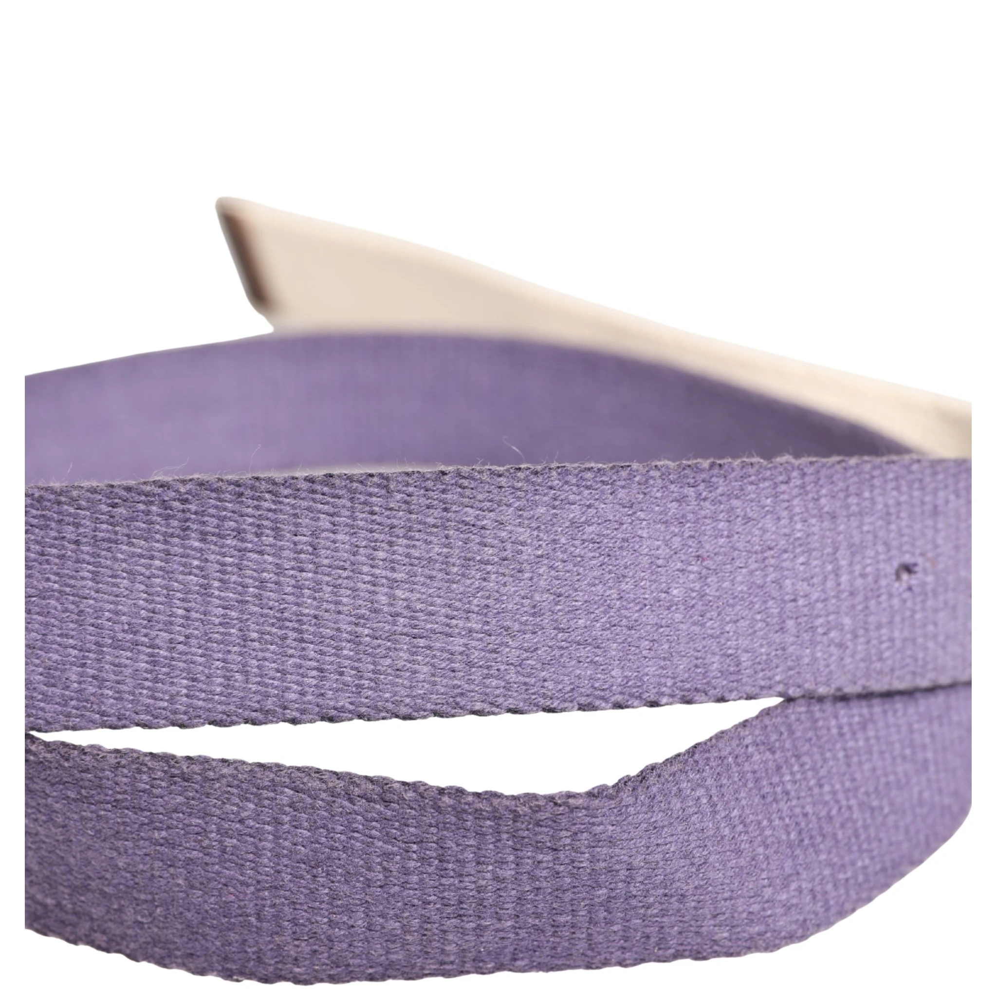 Men Purple Canvas Silver Metal Buckle Belt