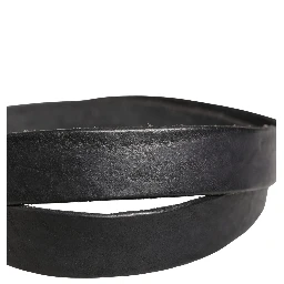 Men Black Leather Metal Buckle Belt