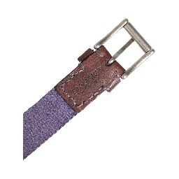 Men Purple Canvas Silver Metal Buckle Belt