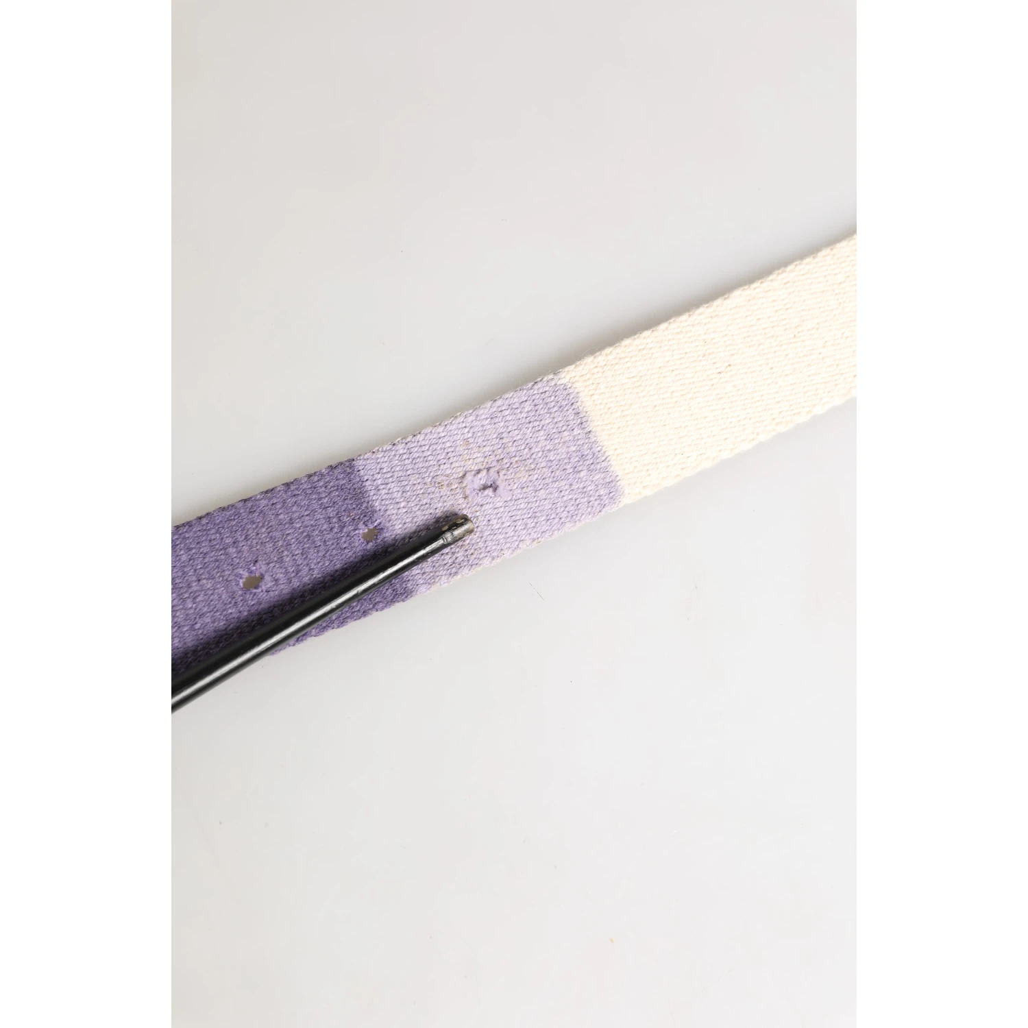 Men Purple Canvas Silver Metal Buckle Belt