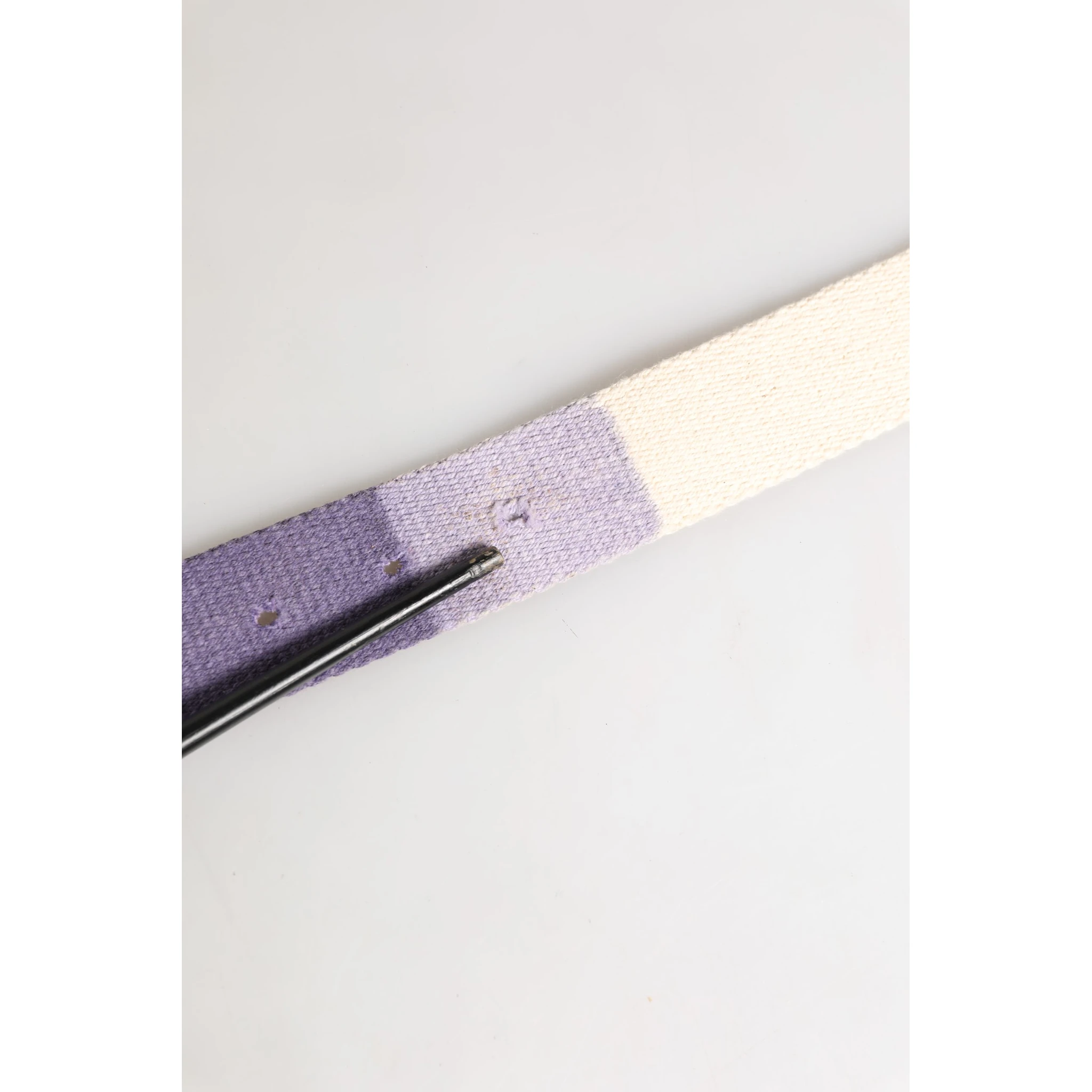 Men Purple Canvas Silver Metal Buckle Belt