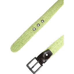 Green Orange Braided Metal Buckle Waist Cintura Belt