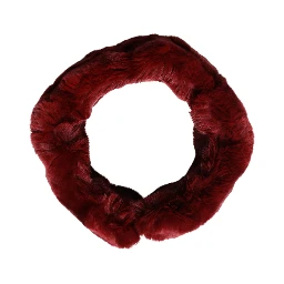 Red Lamb Fur Collar Women Neck Wrap 50cm x 8cm Scarf