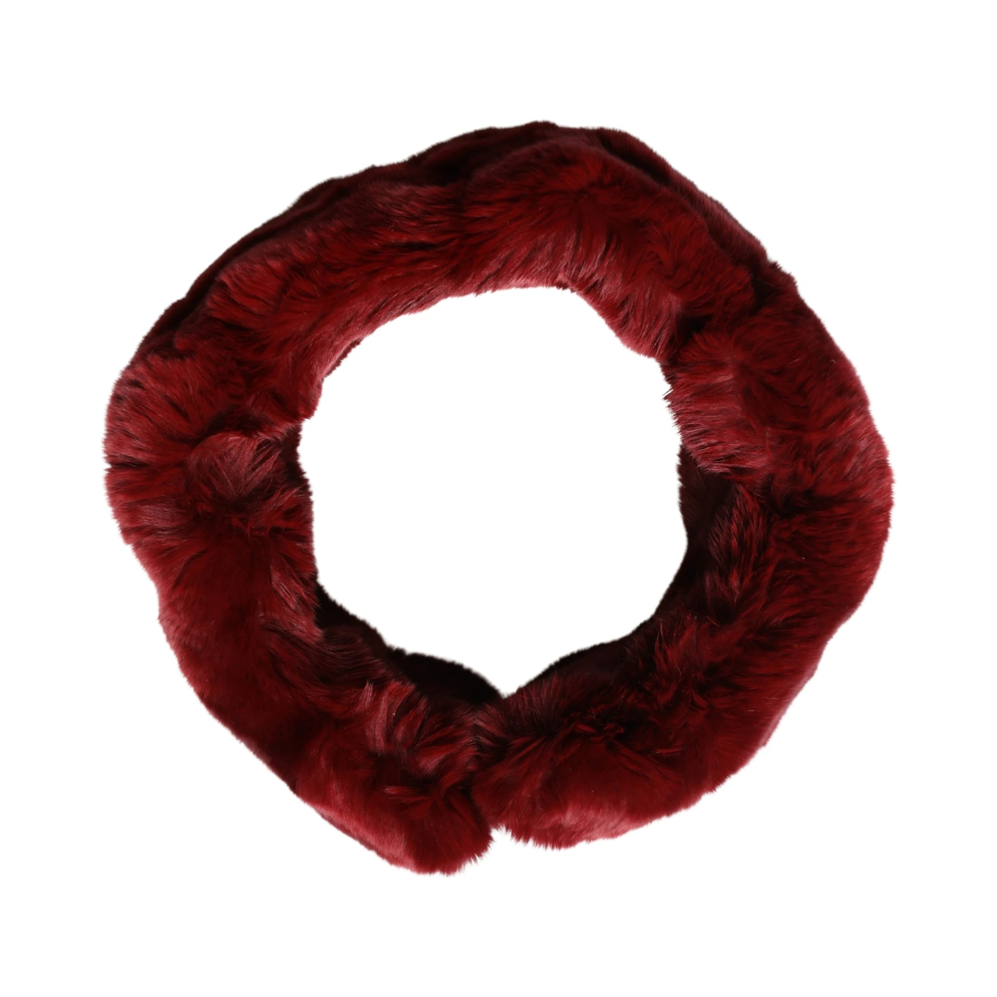 Red Lamb Fur Collar Women Neck Wrap 50cm x 8cm Scarf