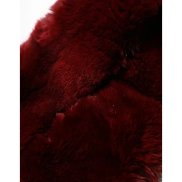 Red Lamb Fur Collar Women Neck Wrap 50cm x 8cm Scarf