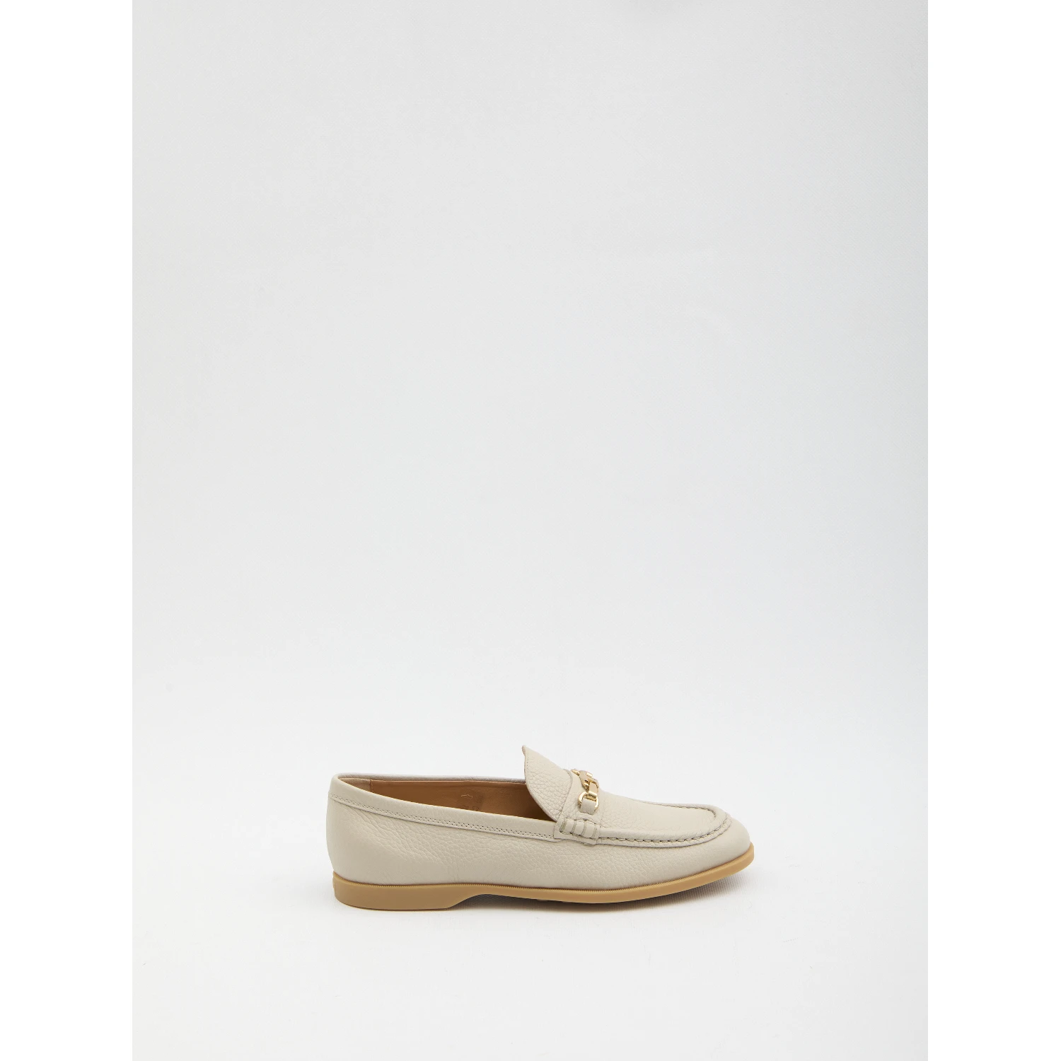 Hammered leather loafers