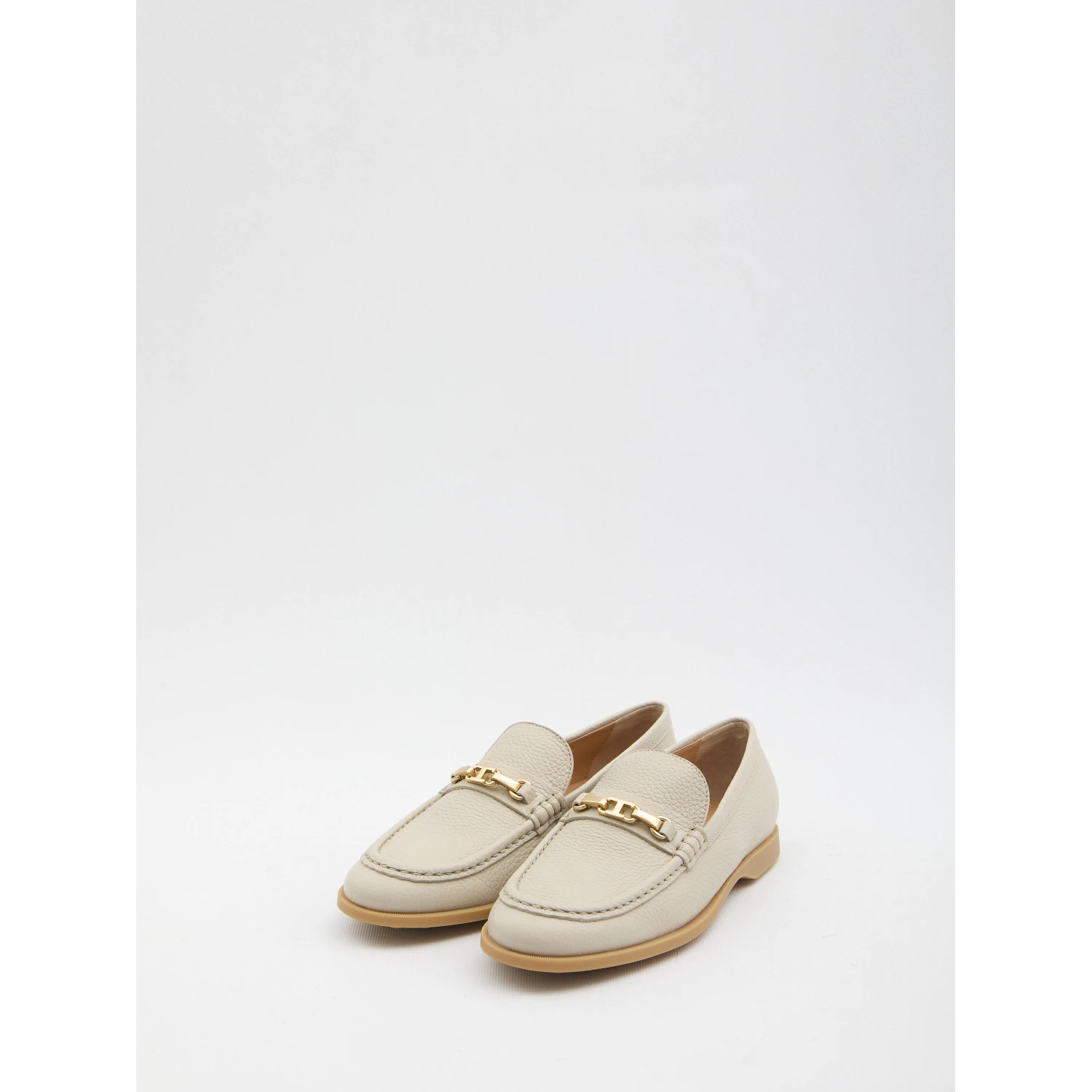 Hammered leather loafers