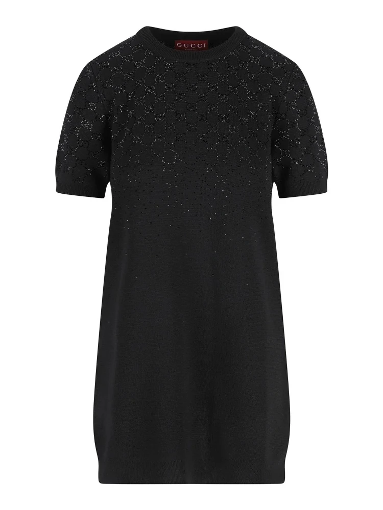 Wool blend short sleeves dress