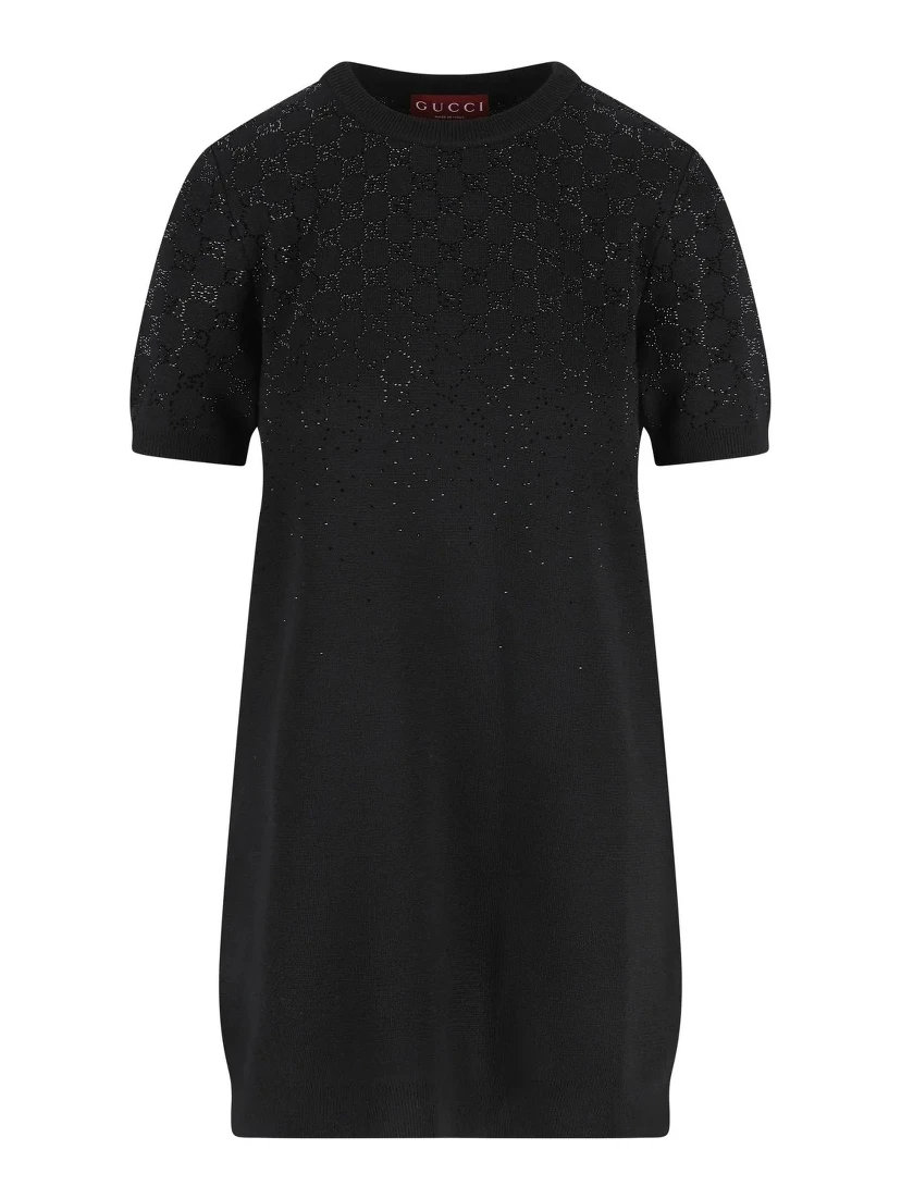 Wool blend short sleeves dress