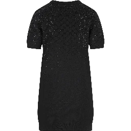 Wool blend short sleeves dress