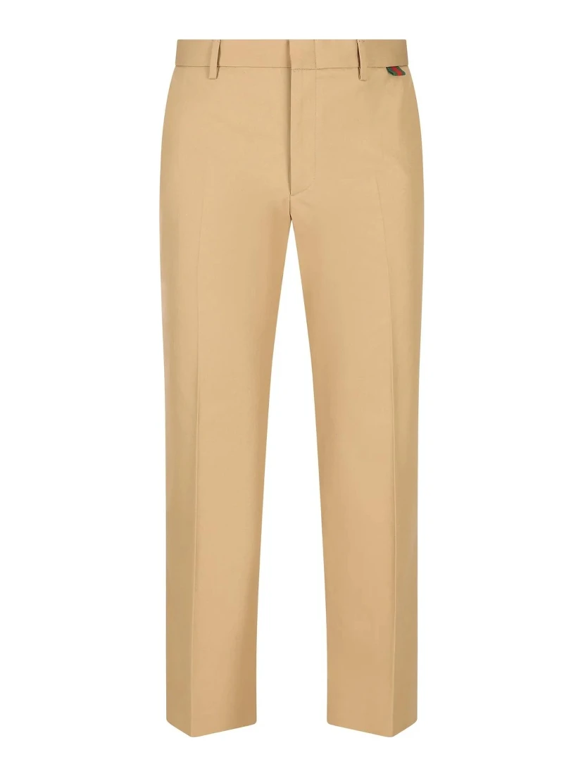 Cotton straight leg jeans