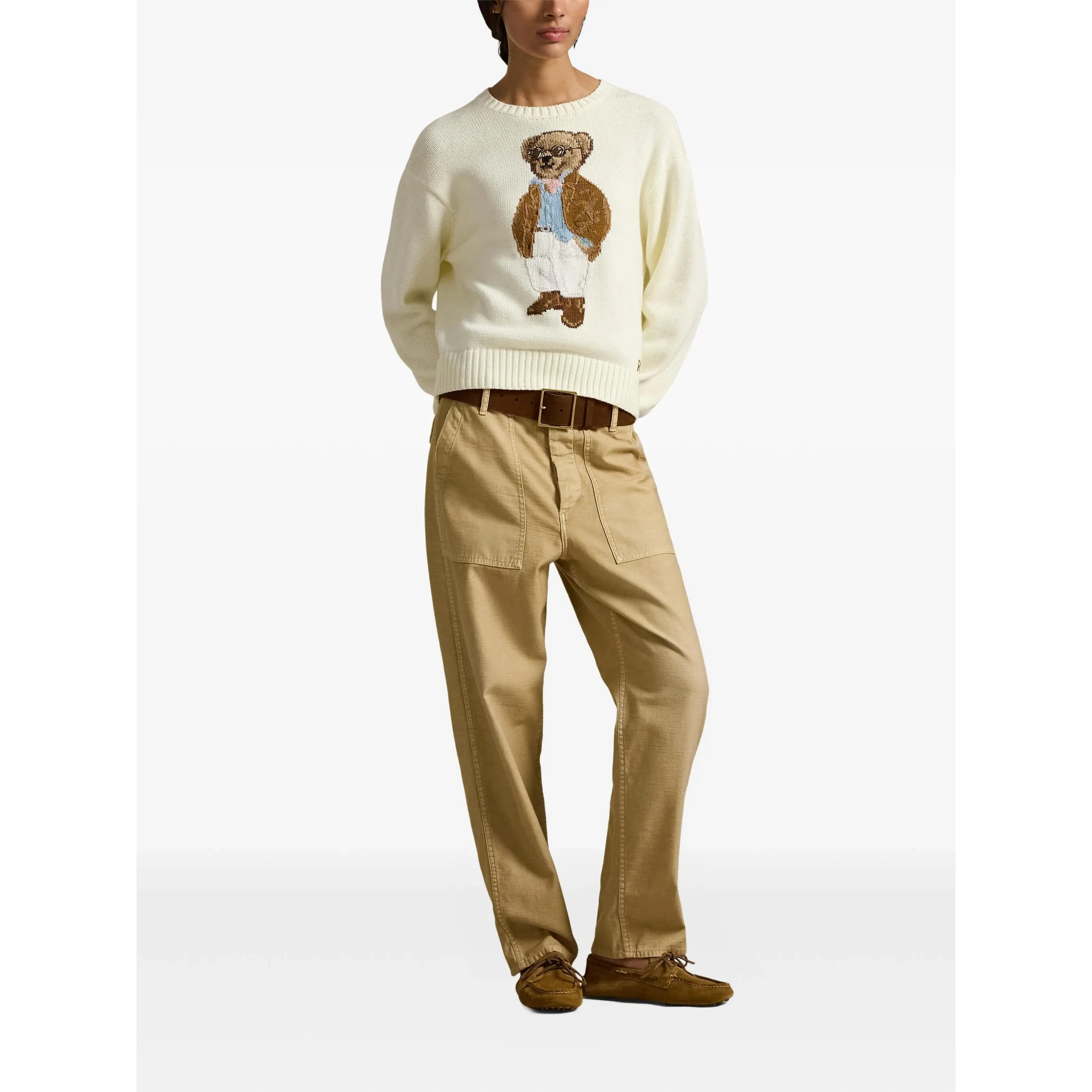 كنزات بولو رالف لورين بيضاء