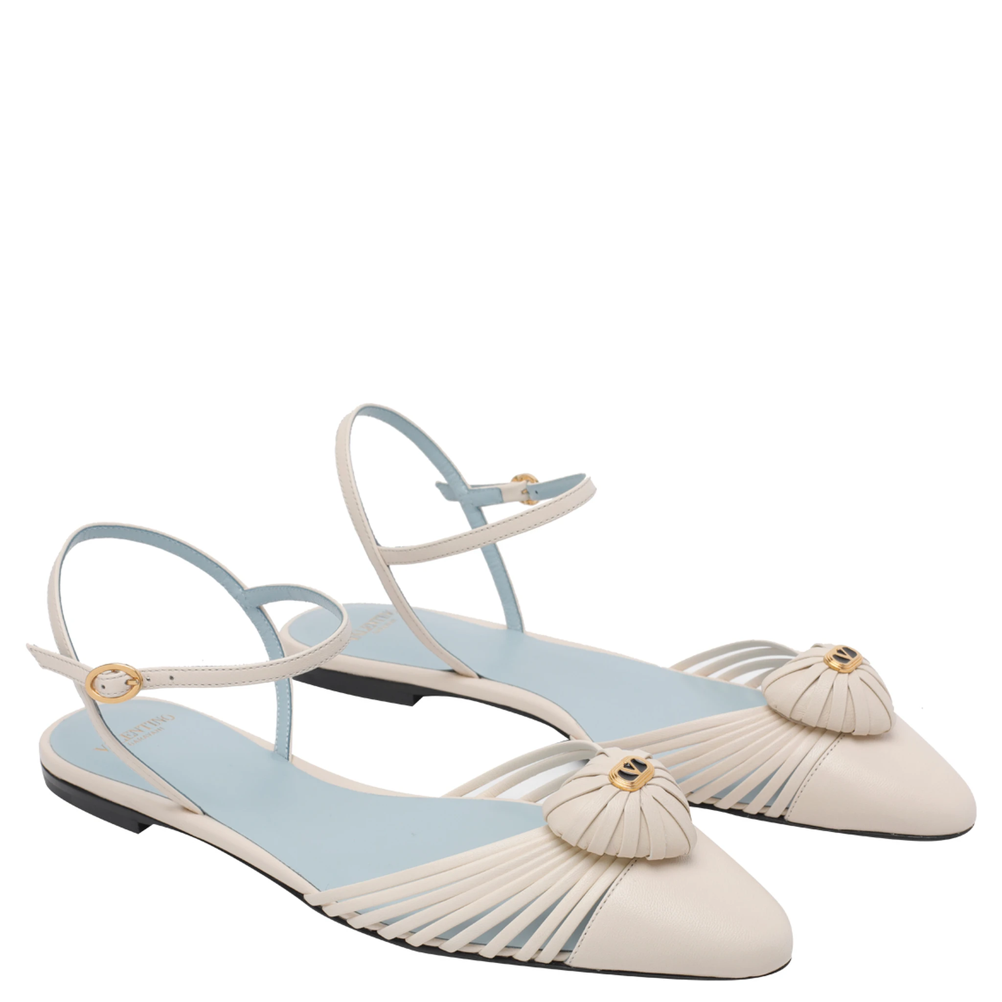 حذاء فالنتينو غارافاني مسطح أبيض