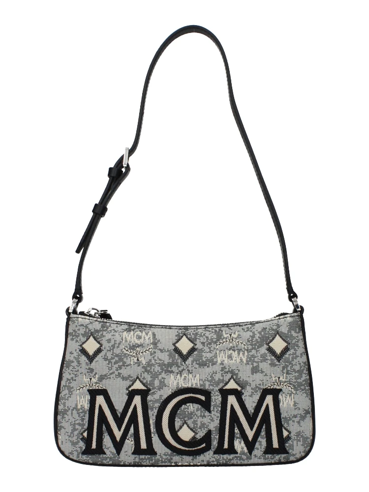 Gray Fabric Crossbody Bag