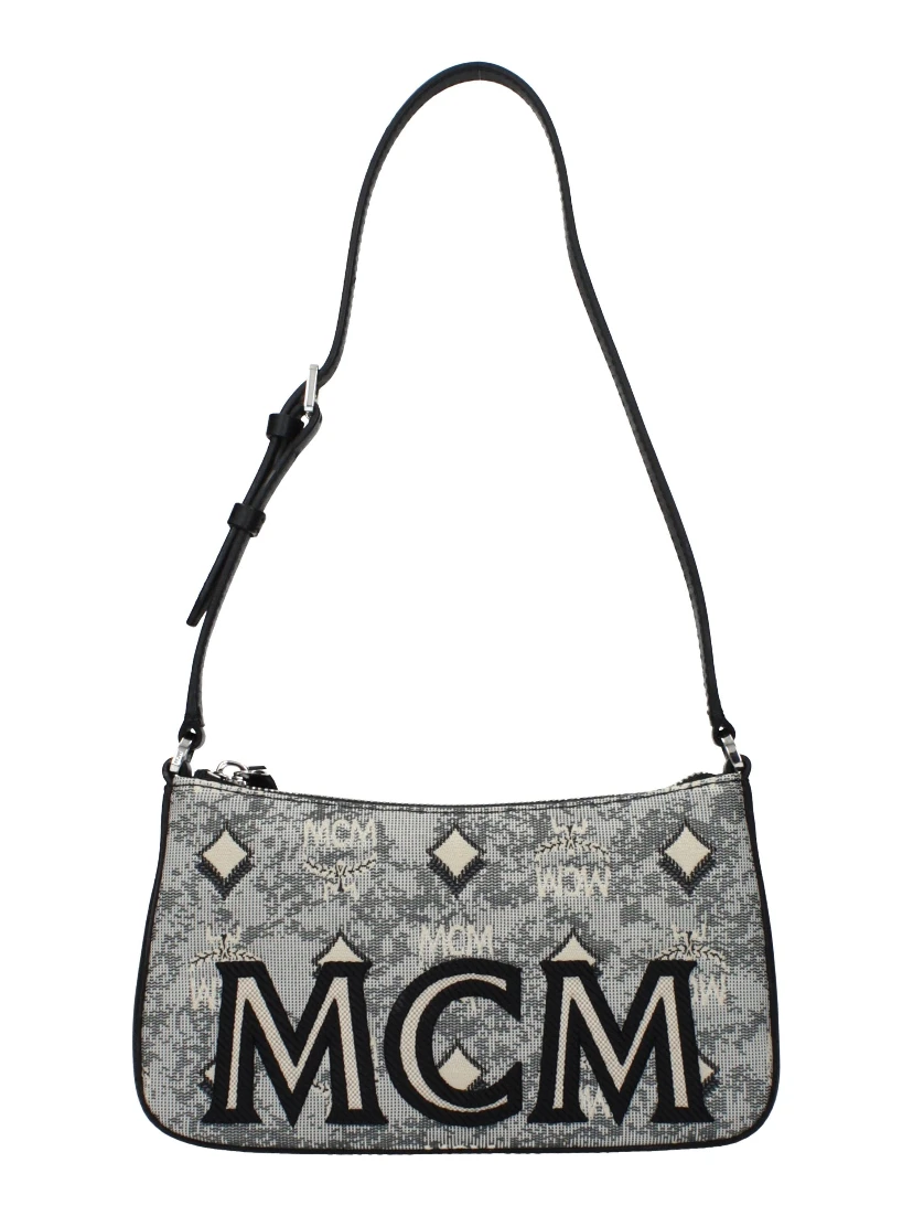 Gray Fabric Crossbody Bag