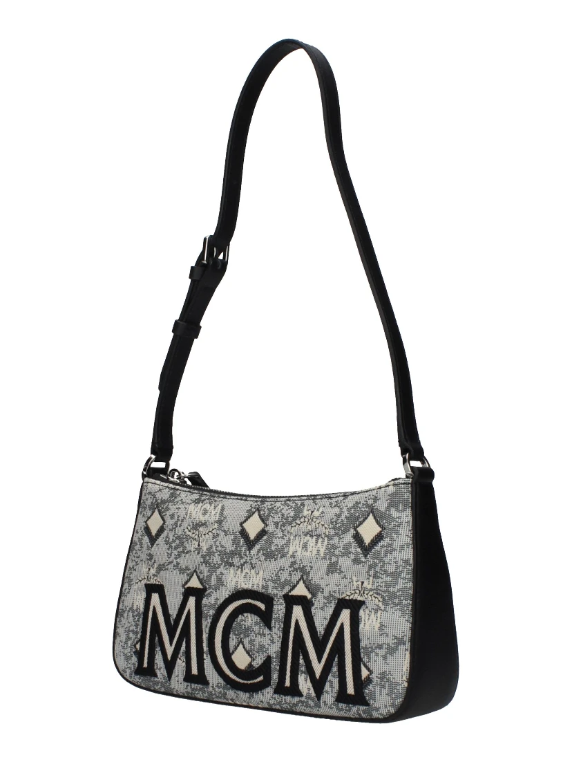Gray Fabric Crossbody Bag