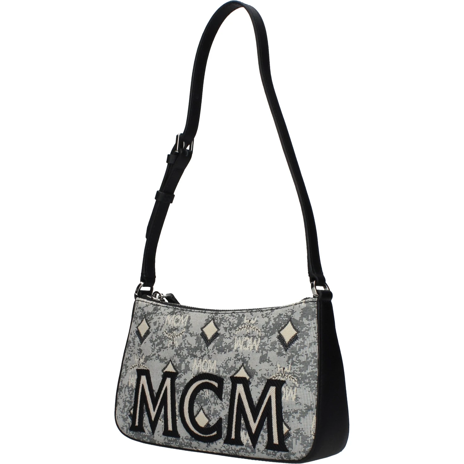 Gray Fabric Crossbody Bag
