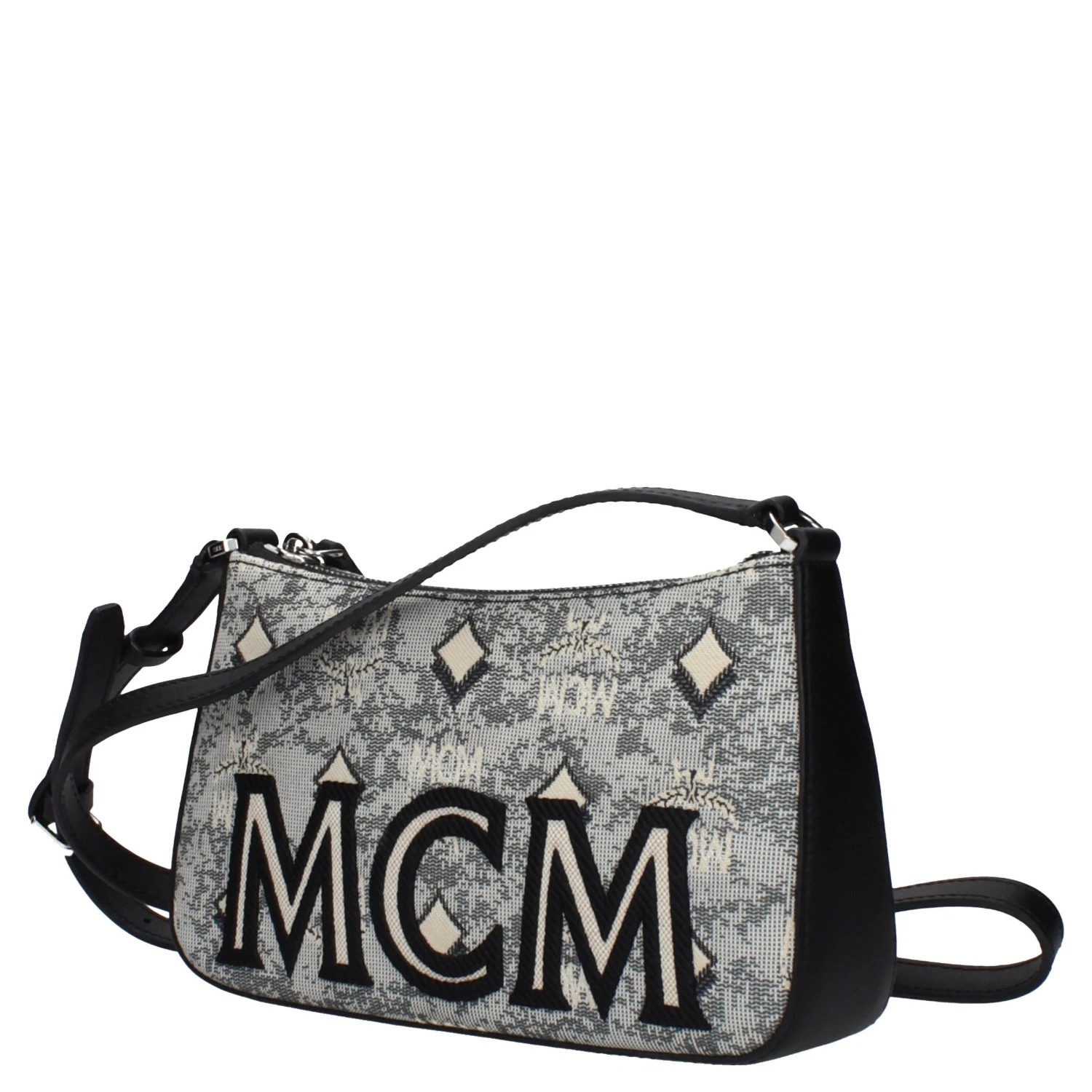 Gray Fabric Crossbody Bag