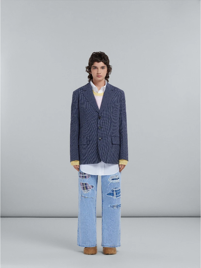 Blue Fibres Coat