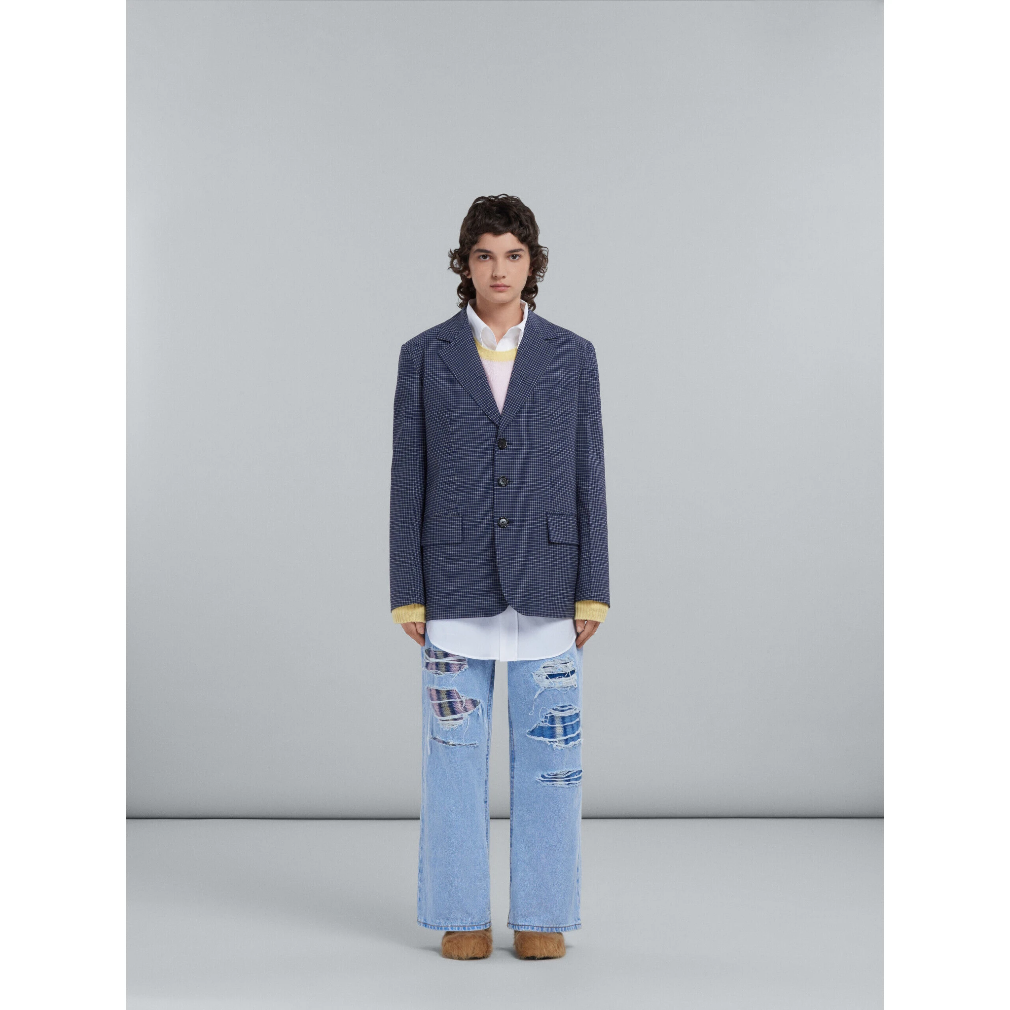 Blue Fibres Coat