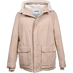 Beige Cotton Full-Length Jacket