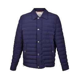 Blue Polyamide Full-Length Jacket