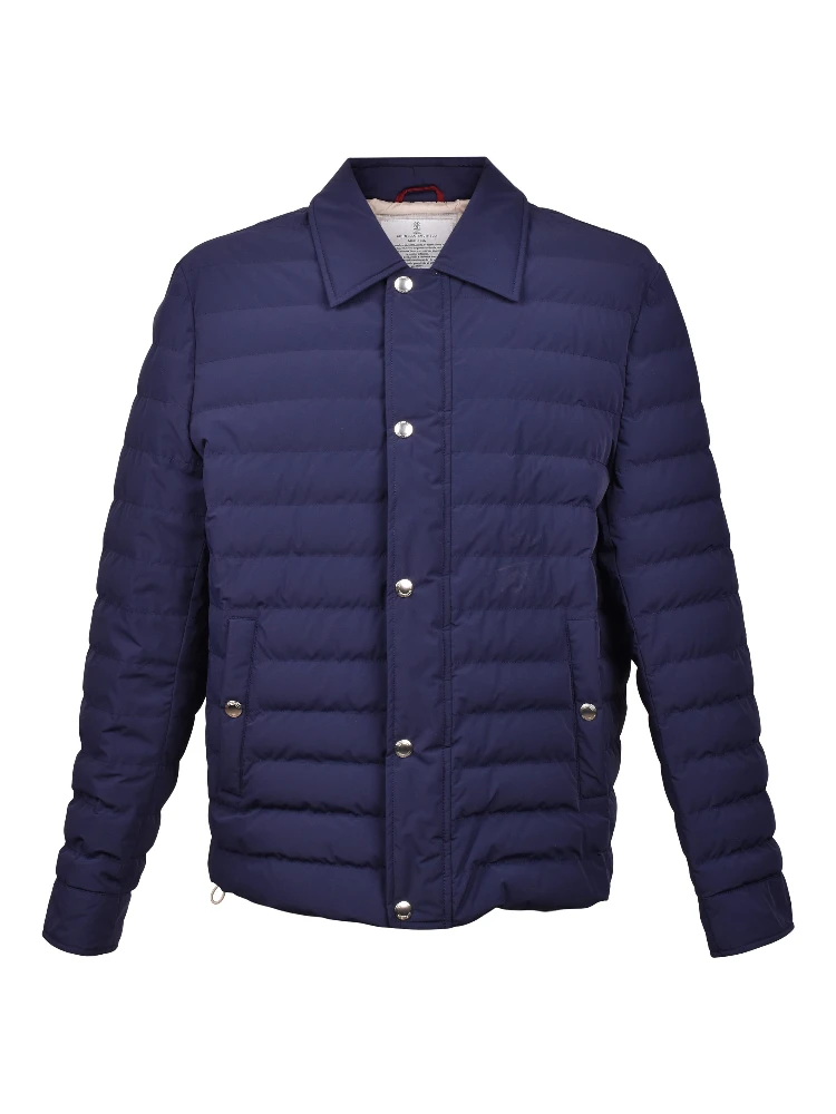 Blue Polyamide Full-Length Jacket