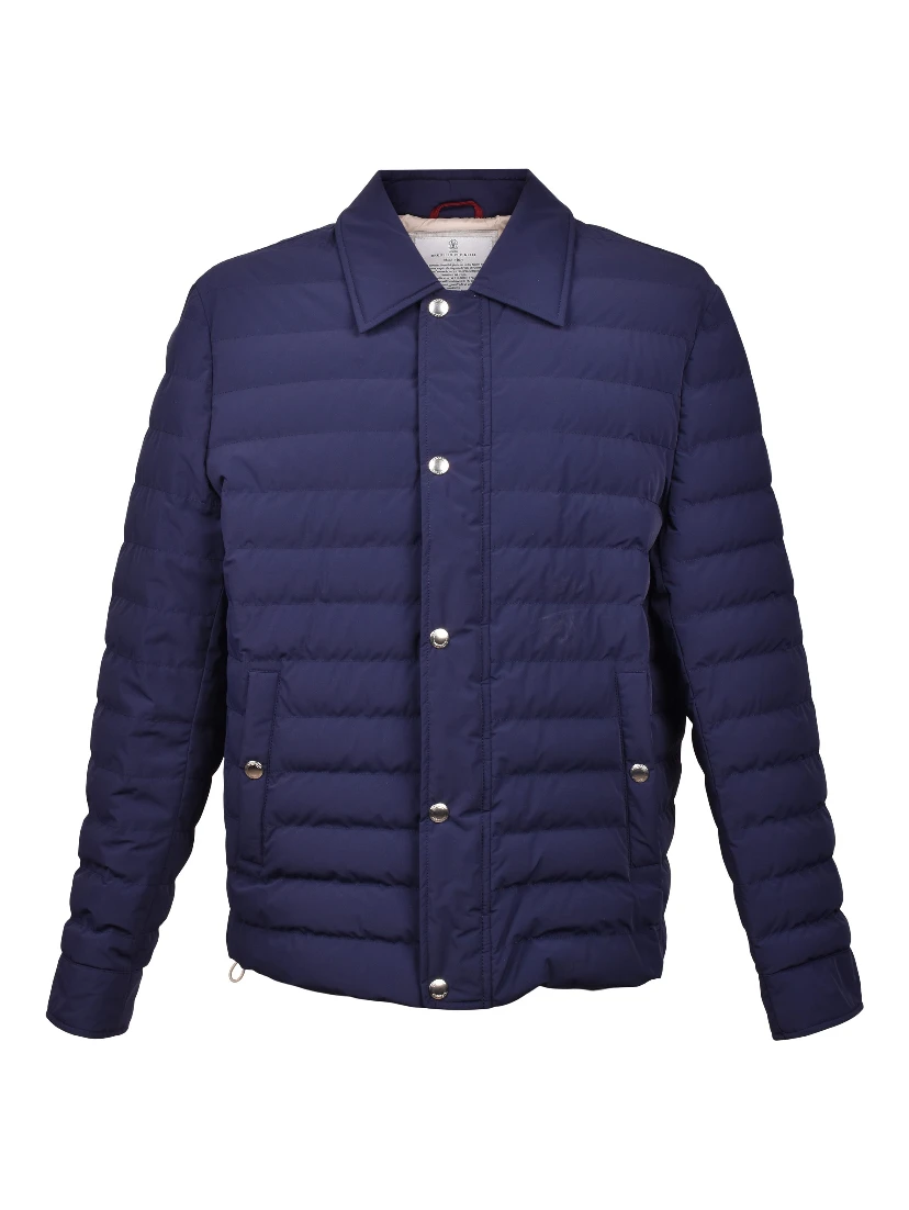 Blue Polyamide Full-Length Jacket