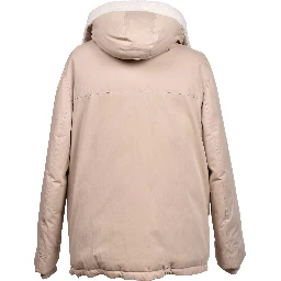 Beige Cotton Full-Length Jacket