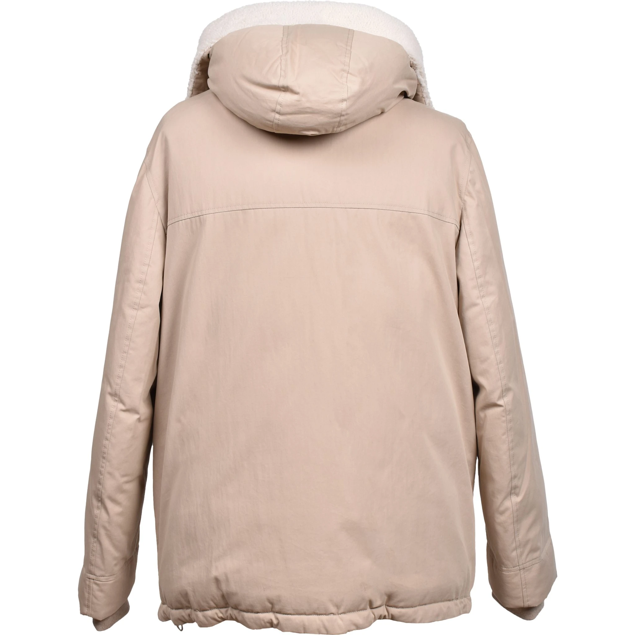 Beige Cotton Full-Length Jacket