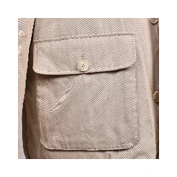 Beige Cotton Full-Length Jacket