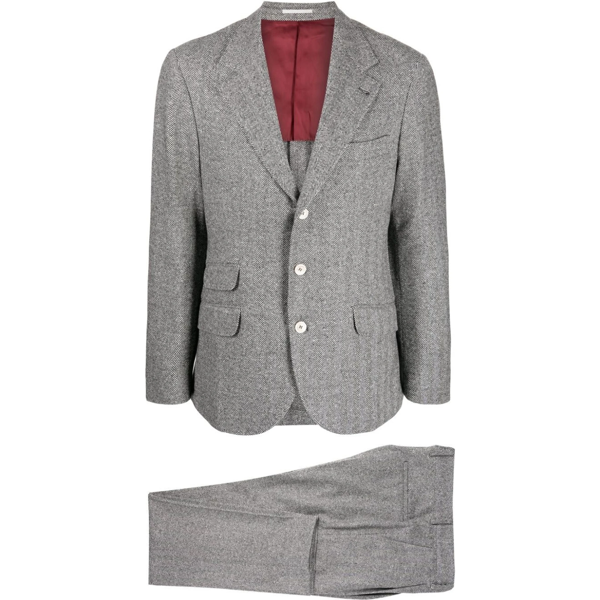 Gray Wool Two-Piece Suit