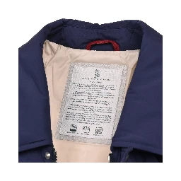 Blue Polyamide Full-Length Jacket